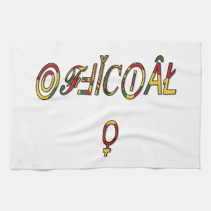 Inverted "OFFICIAL" Female Symbol Art Print Tea Towel