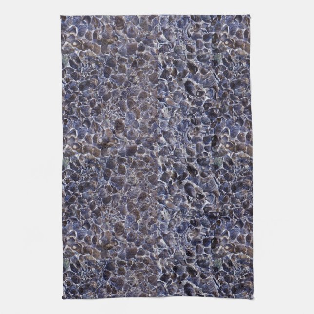 Inverted Oyster Shells Abstract Tea Towel (Vertical)