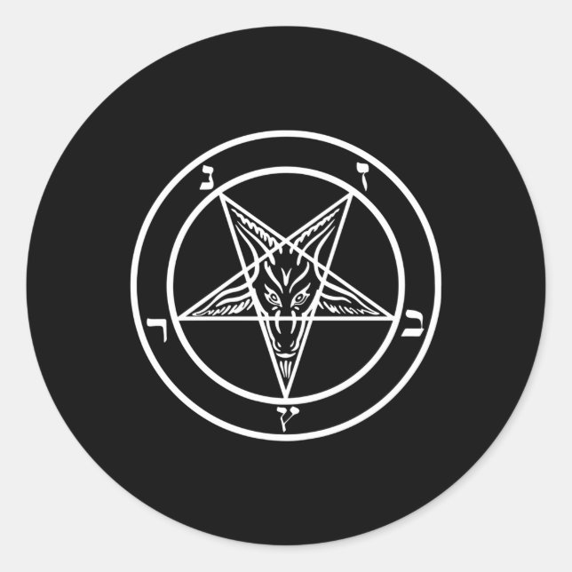 Inverted Pentagram Baphomet Goat Classic Round Sticker (Front)