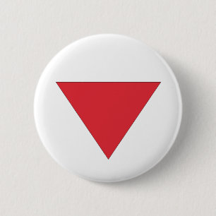 Inverted Red Triangle 6 Cm Round Badge