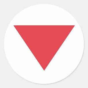 Inverted Red Triangle Classic Round Sticker