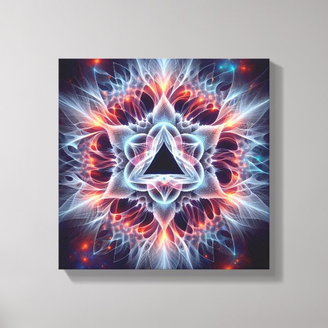 Inverted Star Bloom: Fractal Illusion Burst Canvas Print (Front)