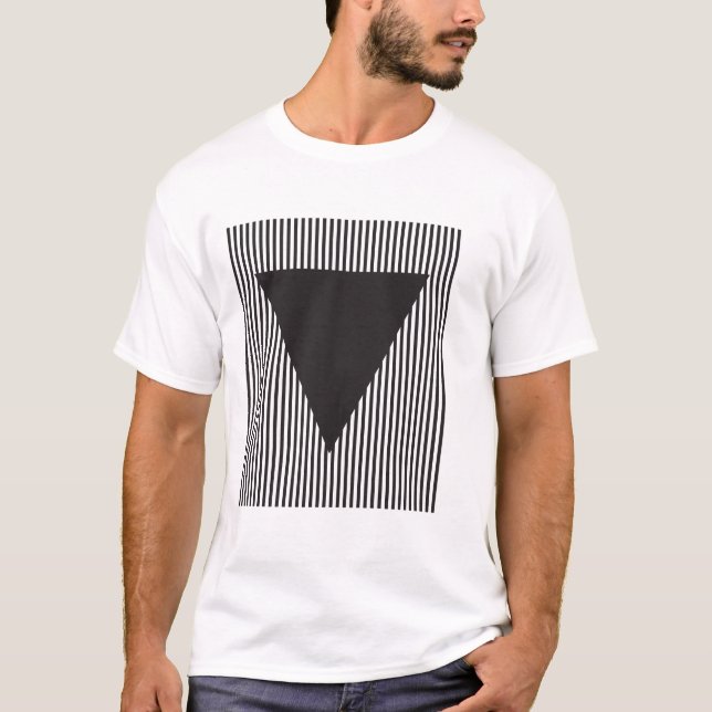 Inverted Triangle on Striped Field T-Shirt (Front)
