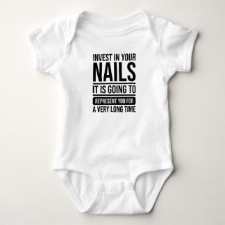 Invest In Your Nails Pun Nail Tech Nail Baby Bodysuit