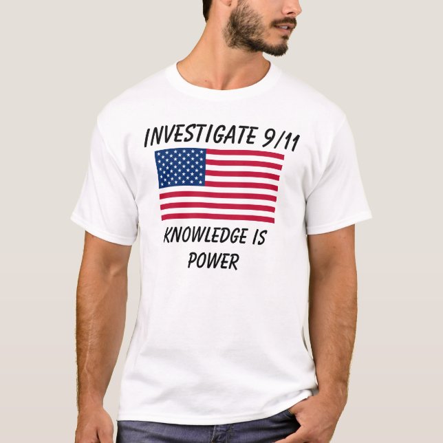 Investigate 9/11 - USA Flag - Basic T-Shirt (Front)