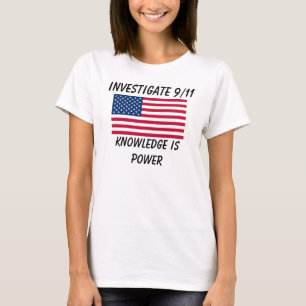 Investigate 9/11 - USA Flag - Lady Baby Doll T-Shirt