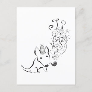 Investigate everything English Bull Terrier art Postcard