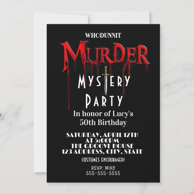 investigation a murder mystery Murder  Invitation (Front)