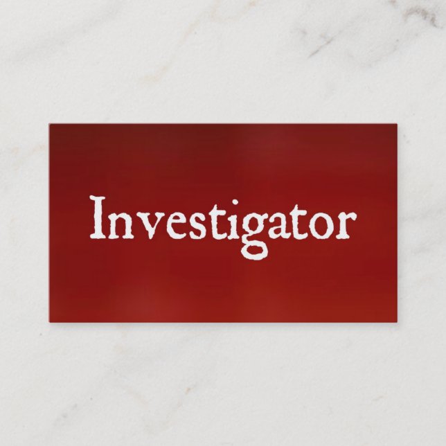 Investigator Bright Red Business Card (Front)