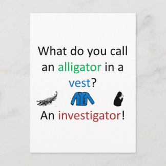 Investigator Joke Postcard