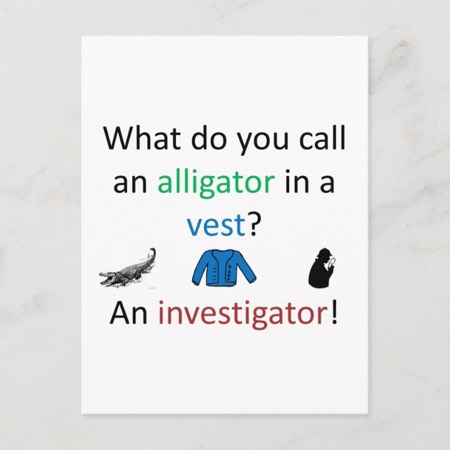 Investigator Joke Postcard (Front)
