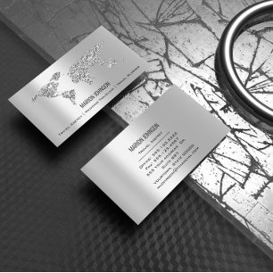 Investments Finance Wedding Travelling World Silve Business Card