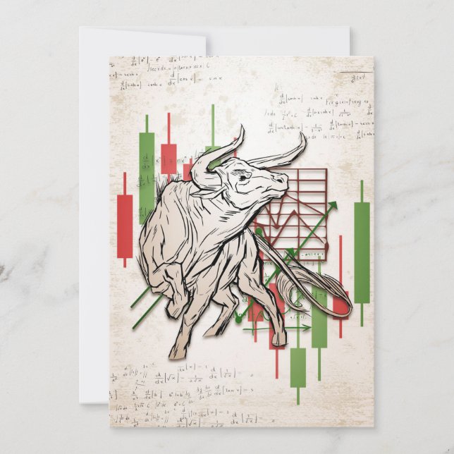 Investor Bears And Bulls Market Thank You Card (Front)