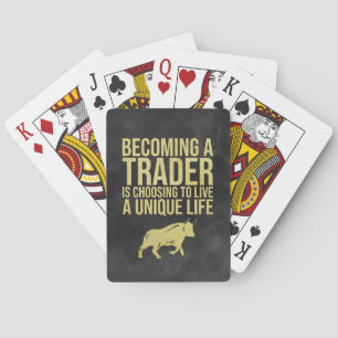 Investor Becoming A Trader Playing Cards