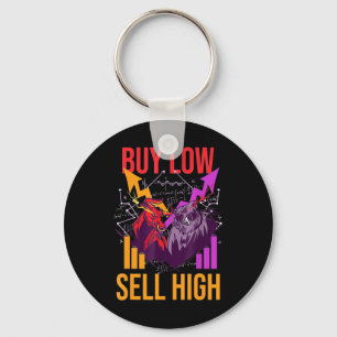 Investor Buy Low Sell High Key Ring