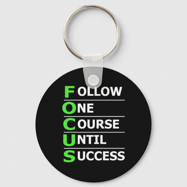 Investor Follow One Course Until Success Key Ring (Front)
