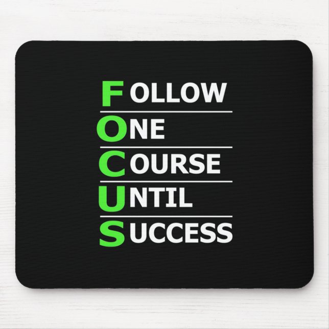 Investor Follow One Course Until Success Mouse Pad (Front)