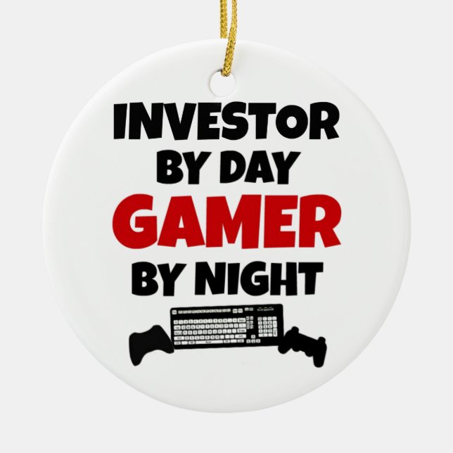 Investor Gamer Ceramic Tree Decoration (Front)