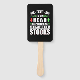 Investor In My Head Buy More Stocks Hand Fan