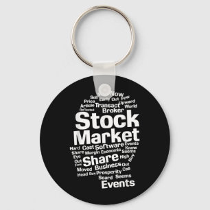 Investor Stock Market Words Head Key Ring