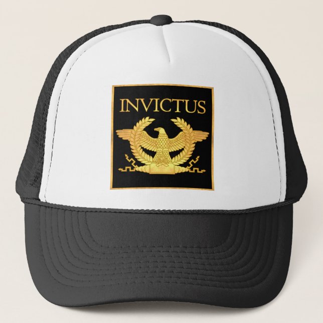Invictus Eagle on Black Trucker Hat (Front)