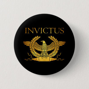 invictus golden logo 6 cm round badge