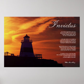 Invictus ~ Inspirational Poem ~ Canvas Poster