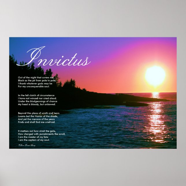 Invictus ~ Inspirational Poem. Poster (Front)