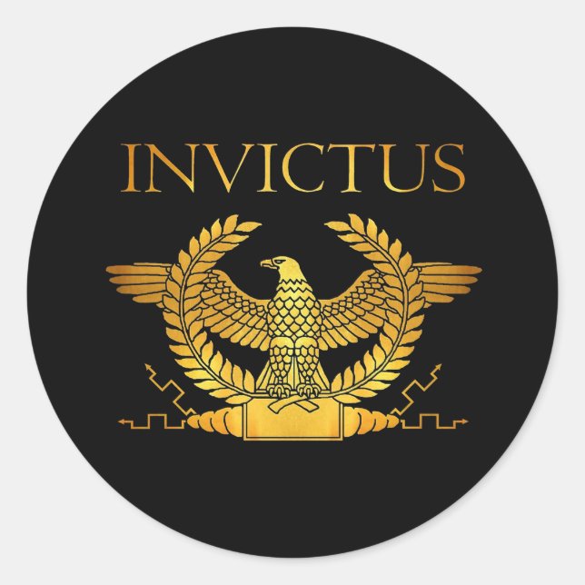 invictus logo classic round sticker (Front)