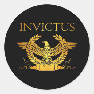 invictus logo classic round sticker
