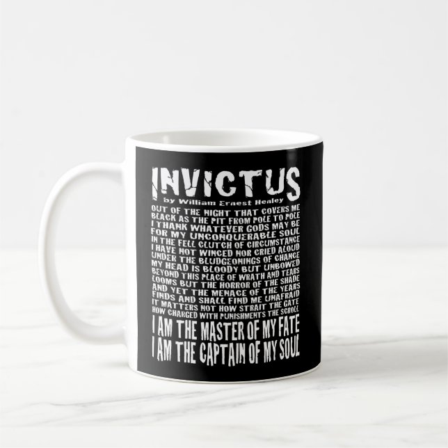 Invictus Poem Coffee Mug (Left)