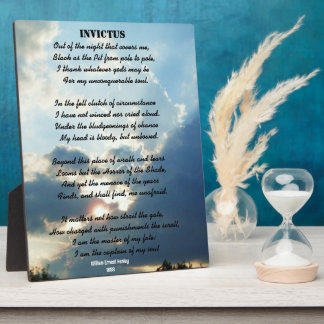  INVICTUS poem Plaque