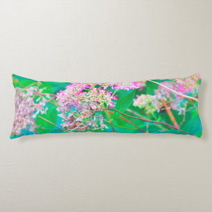 Invincibelle Spirit Hot Pink Hydrangeas on Aqua Body Cushion