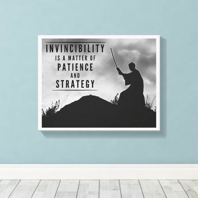 Invincibility is a Matter of Patience and Strategy Canvas Print (Insitu(Wood Floor))