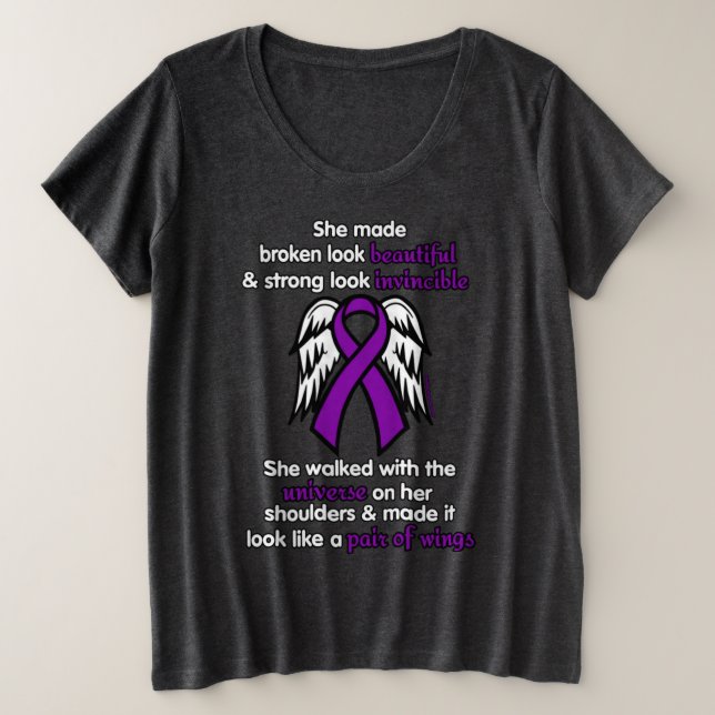 INVINCIBLE...Fibro Plus Size T-Shirt (Design Front)