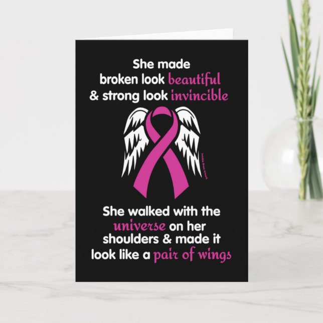 Invincible/Her...Breast Cancer Card (Front)