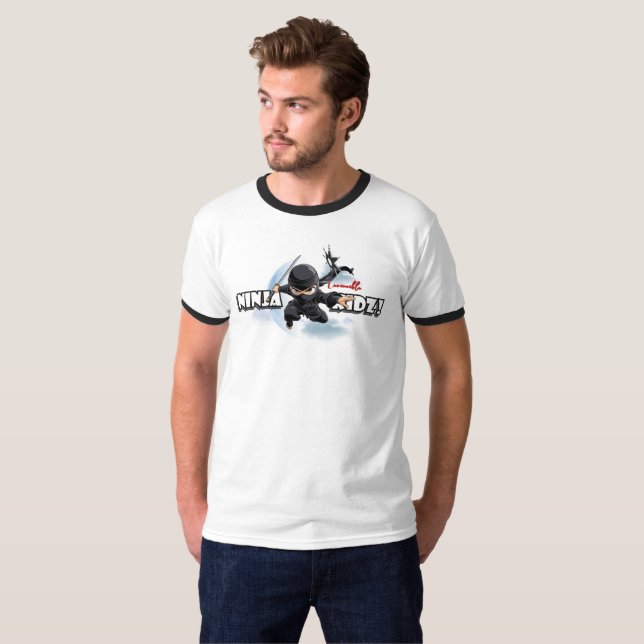 Invincible Ninja Kidz | Men Ringer T-Shirt (Front Full)