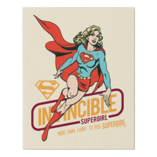 Invincible Supergirl Retro Graphic Faux Canvas Print