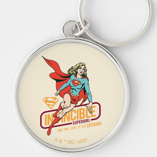 Invincible Supergirl Retro Graphic Key Ring (Front)