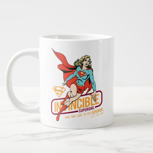 Invincible Supergirl Retro Graphic Large Coffee Mug (Left)