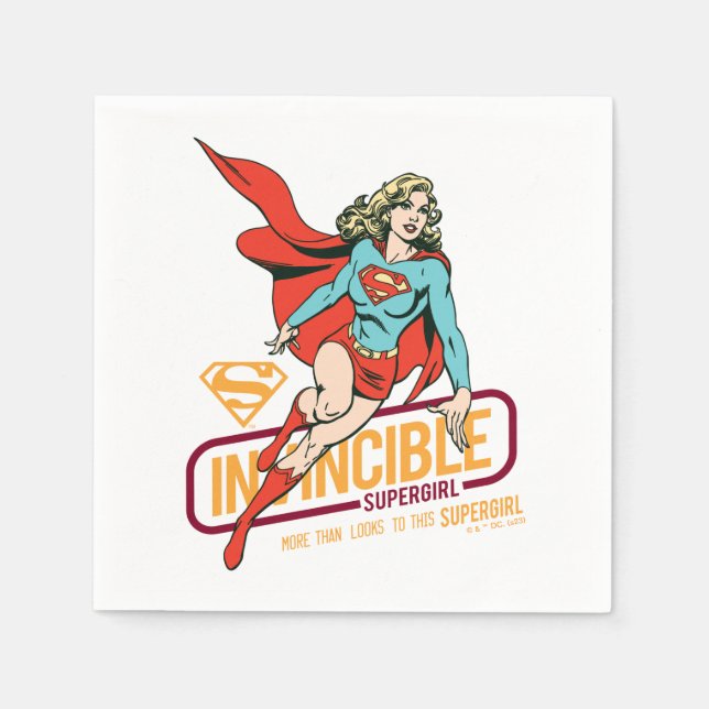Invincible Supergirl Retro Graphic Napkin (Front)