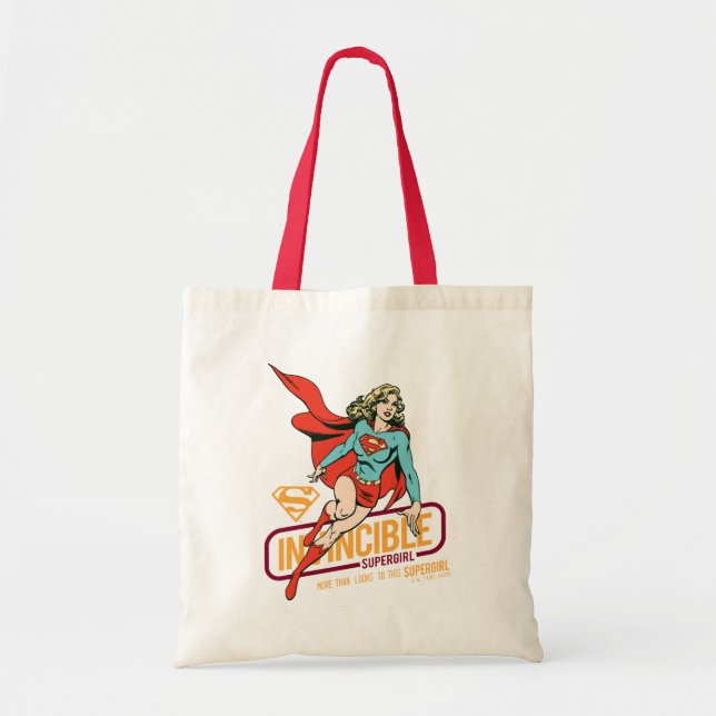 Invincible Supergirl Retro Graphic Tote Bag (Front)