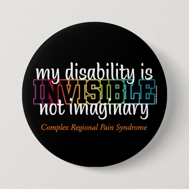 INVISIBLE...CRPS 7.5 CM ROUND BADGE (Front)