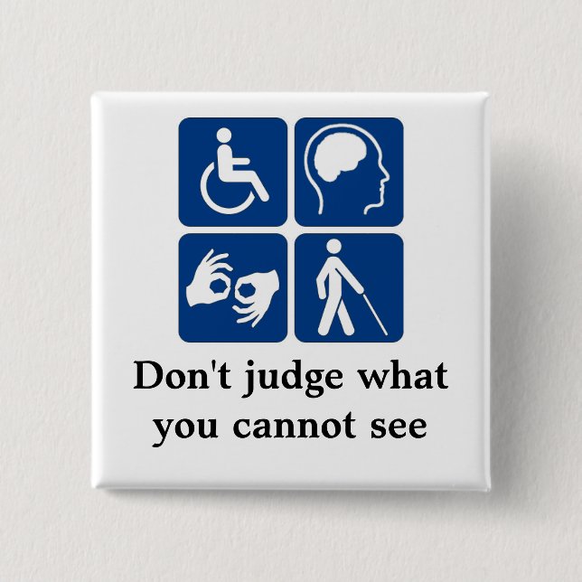 Invisible Disabilities 15 Cm Square Badge (Front)