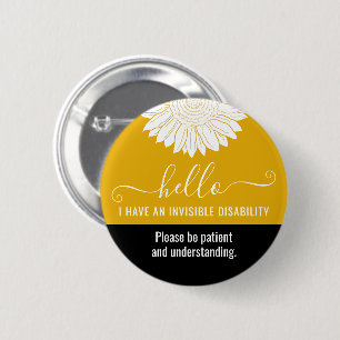 invisible disability awareness 6 cm round badge