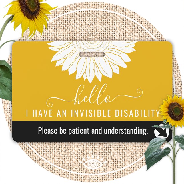 invisible disability awareness and emergency  ID badge (Creator Uploaded)