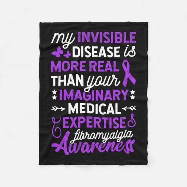 Invisible Disease Is More Real  Fleece Blanket (Front)