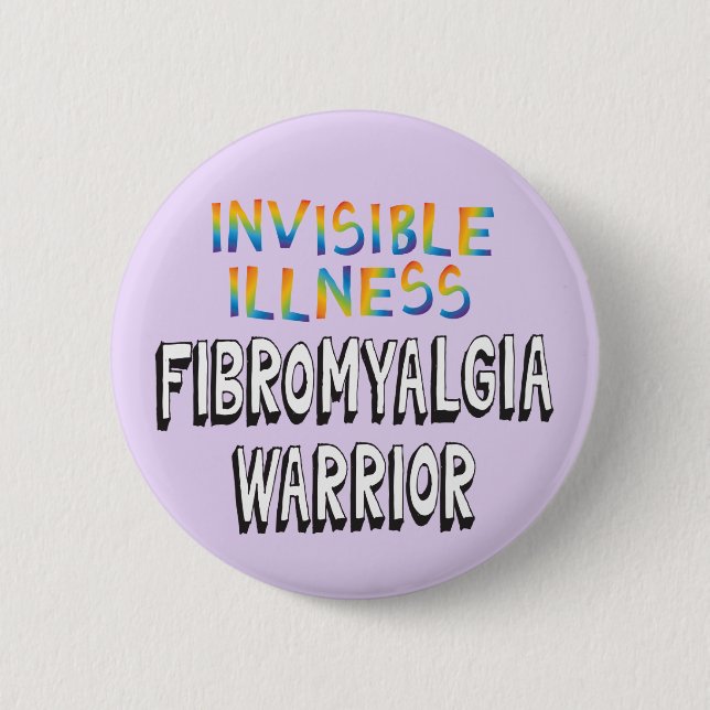 Invisible illness Fibromyalgia Warrior pin badge (Front)