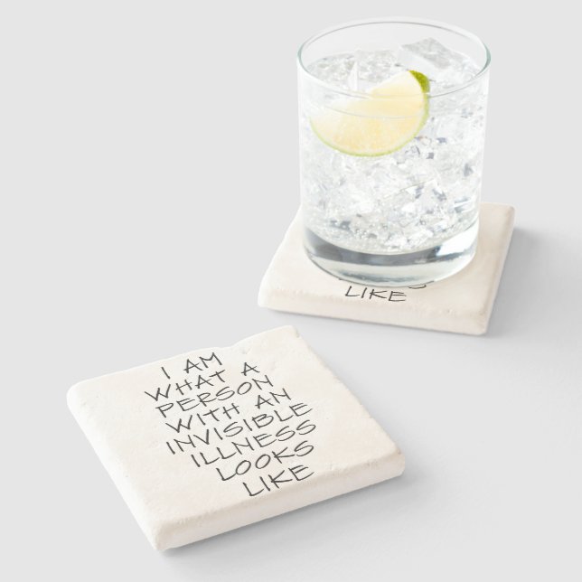 Invisible Illness Stone Coaster (Side)