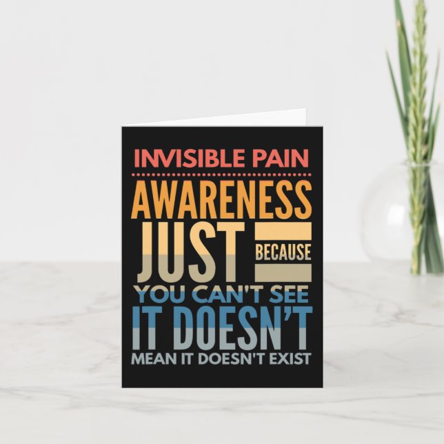 Invisible Pain Awareness - Fibromyalgia Chronic Fa Card (Front)